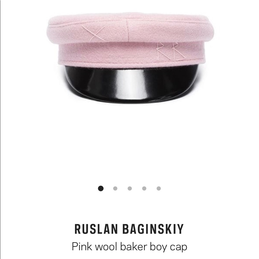 Ruslan Baginsky pink wool baker boy cap